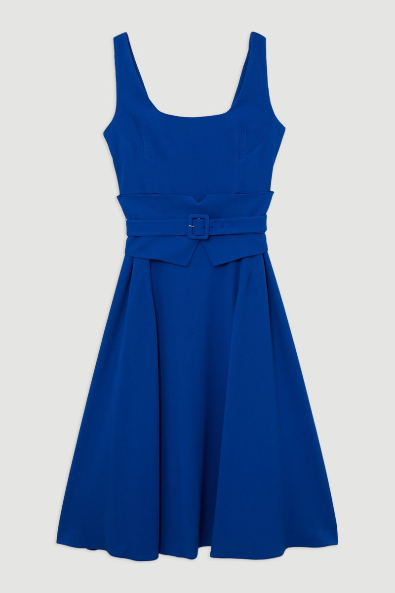 Structured Crepe Tailored Mini Dress 4