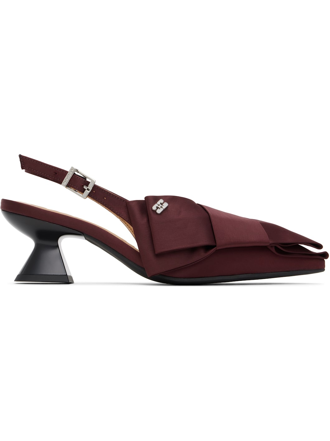 Burgundy Bow Kitten Heels - 1