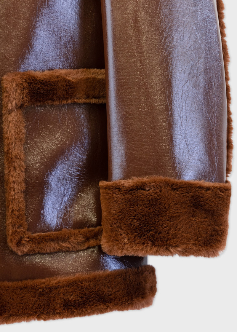 Paul Smith Faux-Leather Pea Coat outlook