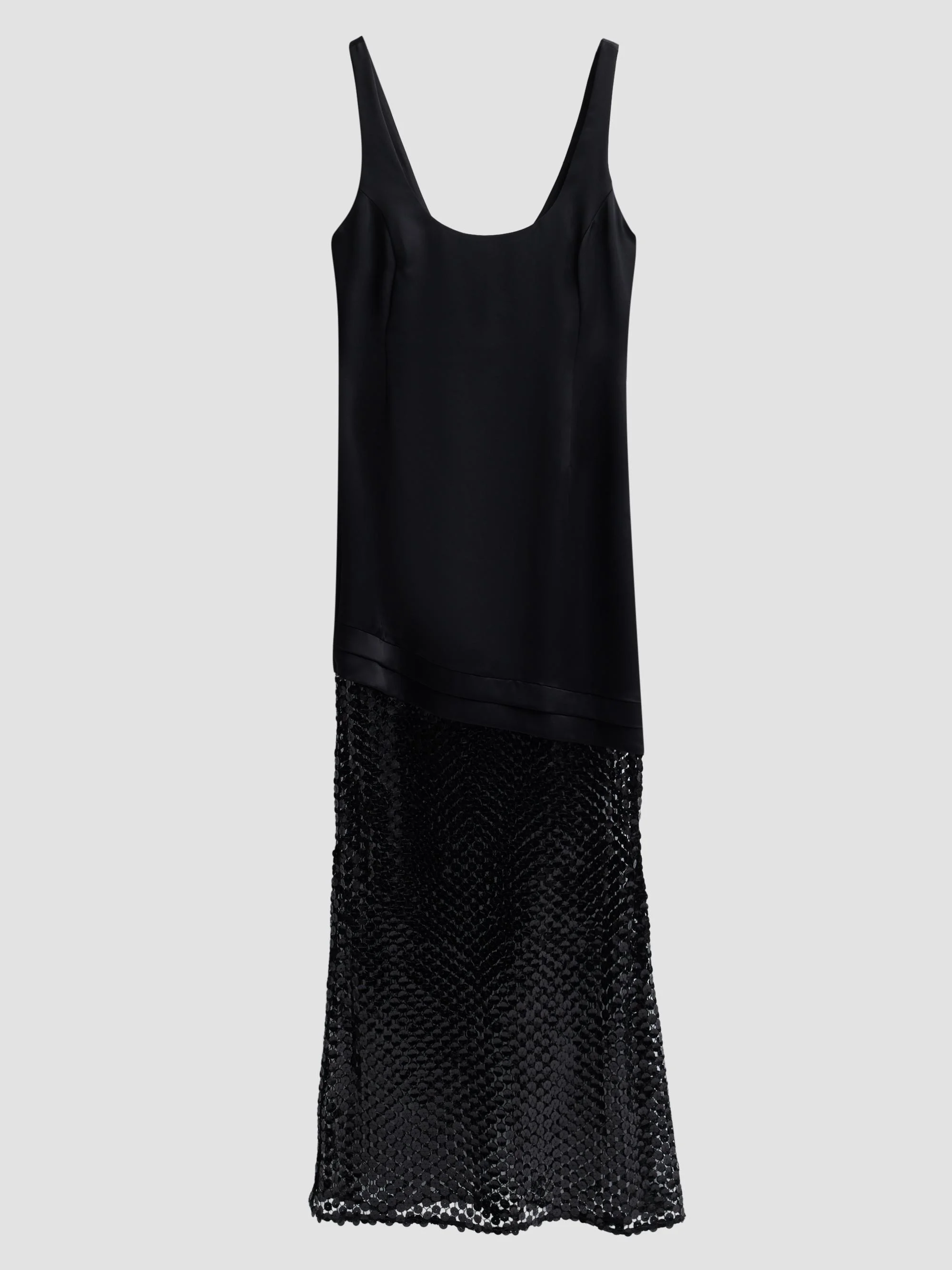 Women's Blossom Mesh Gown - Black Mesh - 1
