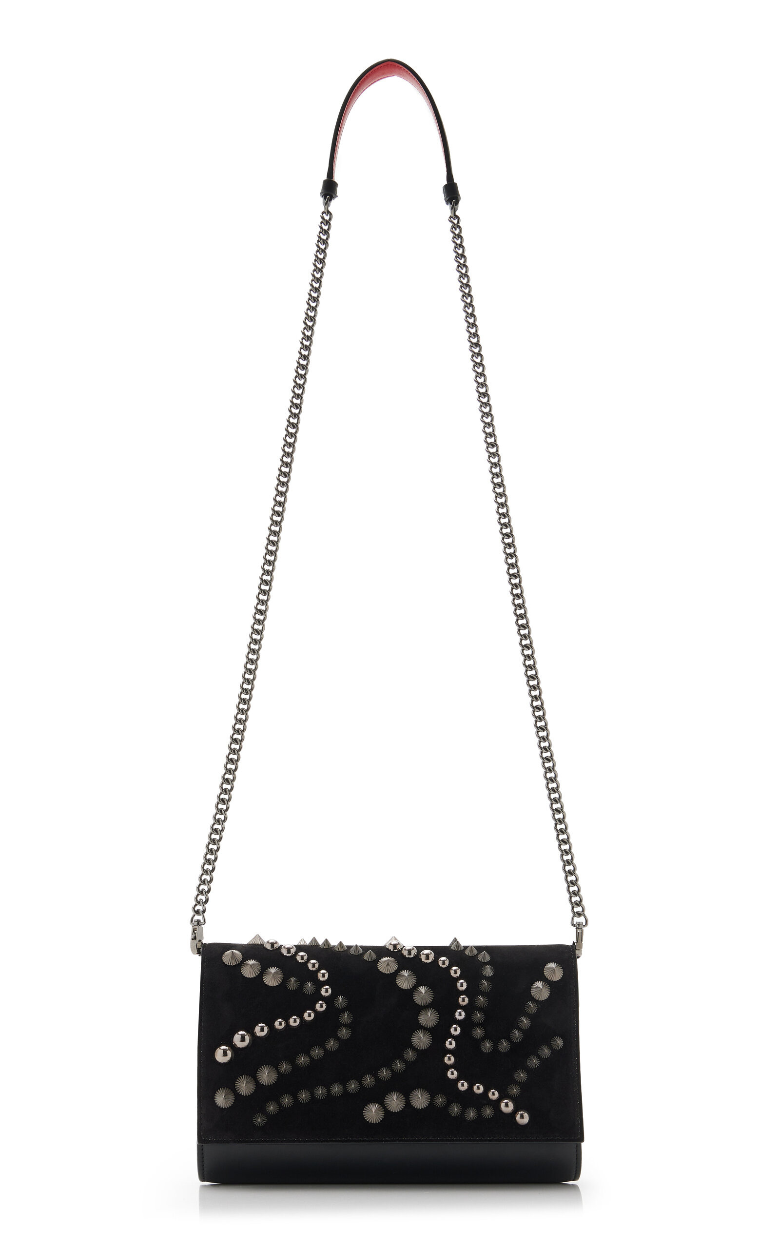 Paloma Spike-Embellished Suede, Leather Clutch black - 5