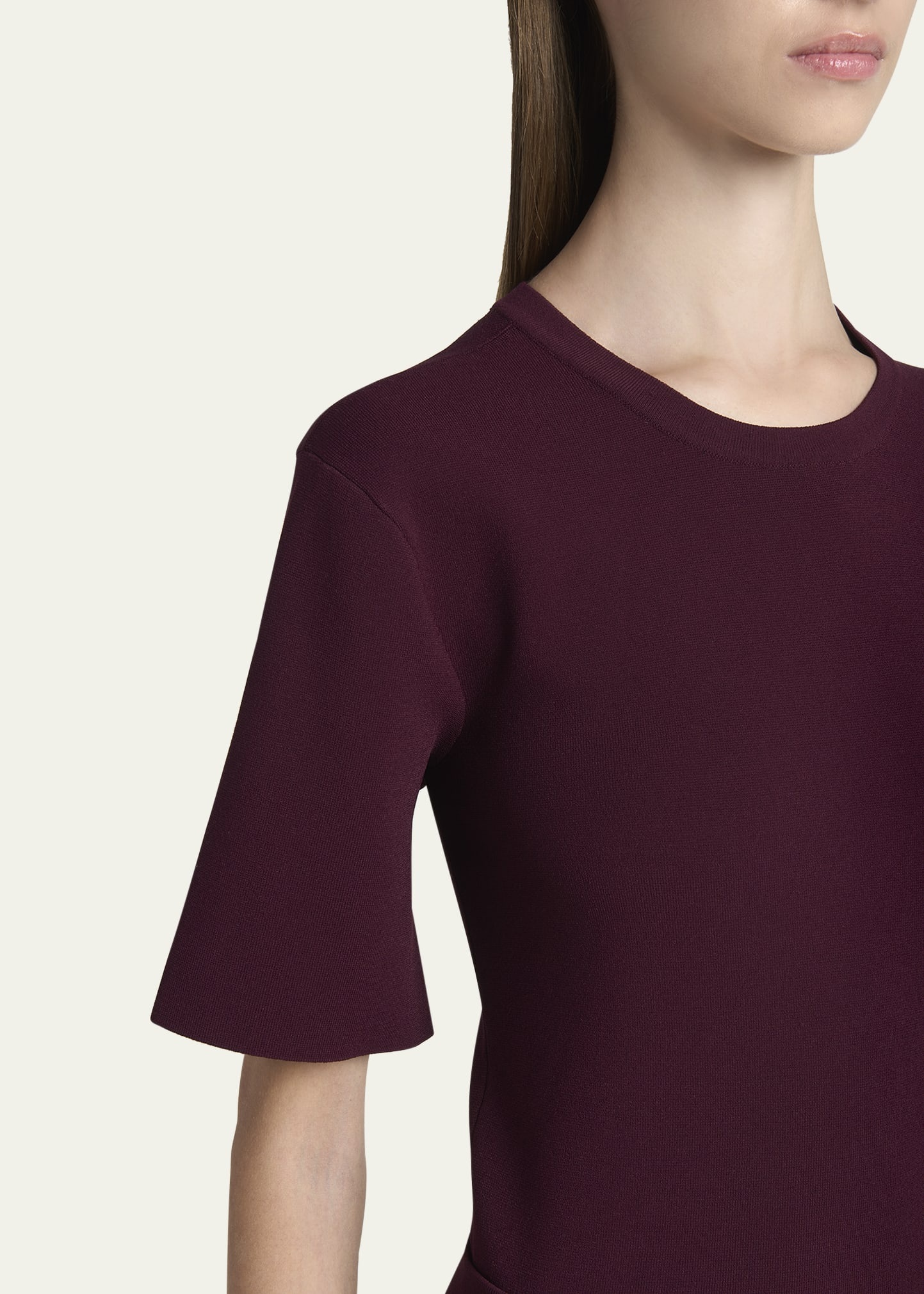 Short-Sleeve Compact Knit Top - 5