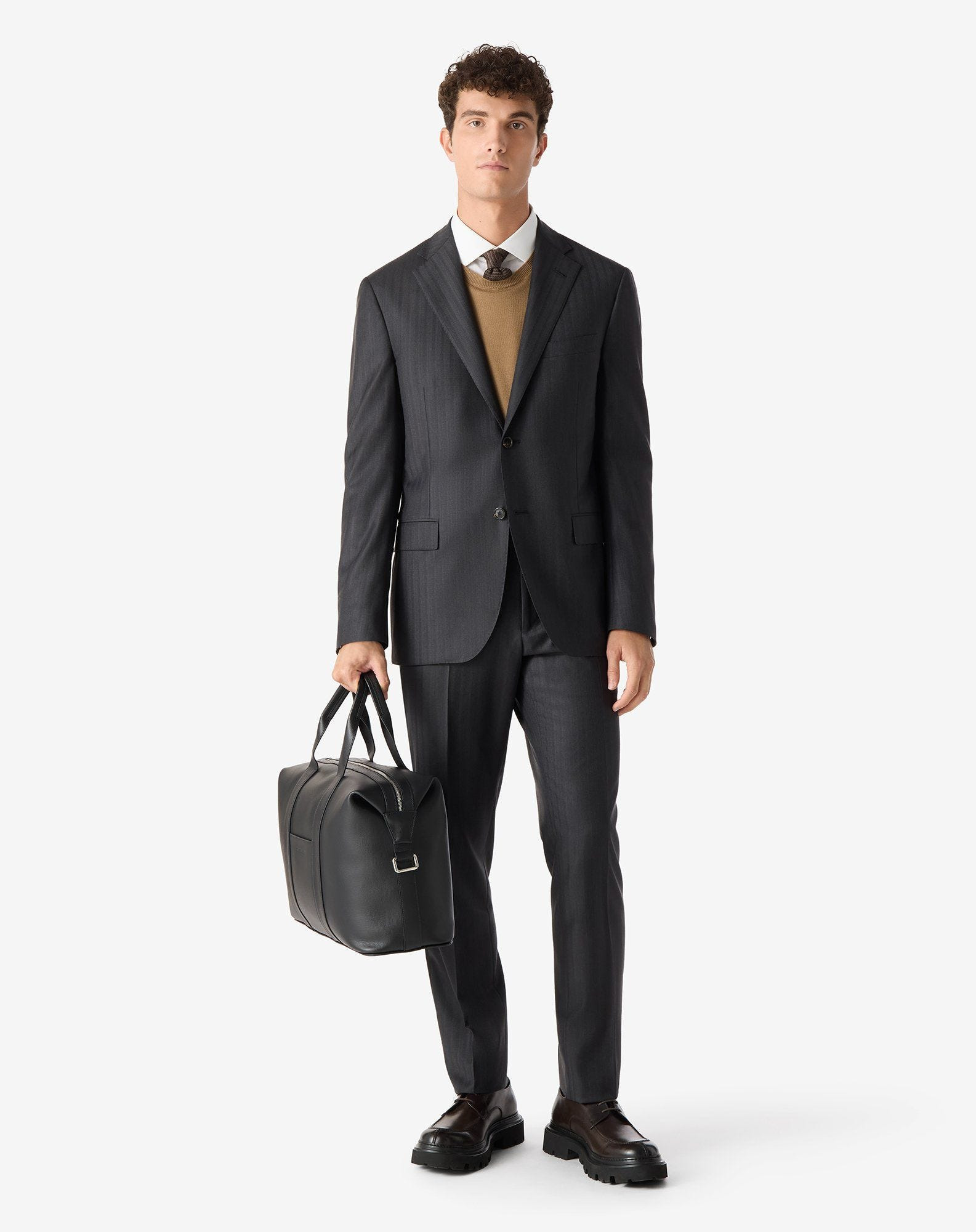 Grey pin striped wool twill suit - 2
