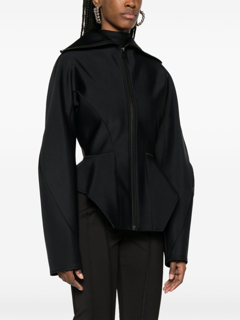 corseted scuba jacket - 3