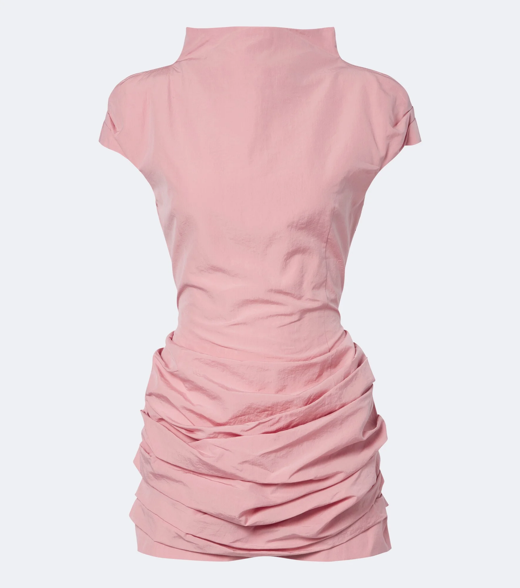 Draped cotton and silk minidress - 1