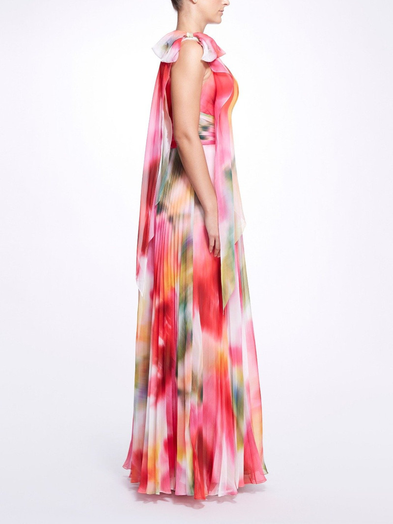 Marchesa ONE SHOULDER PLEATED GOWN outlook