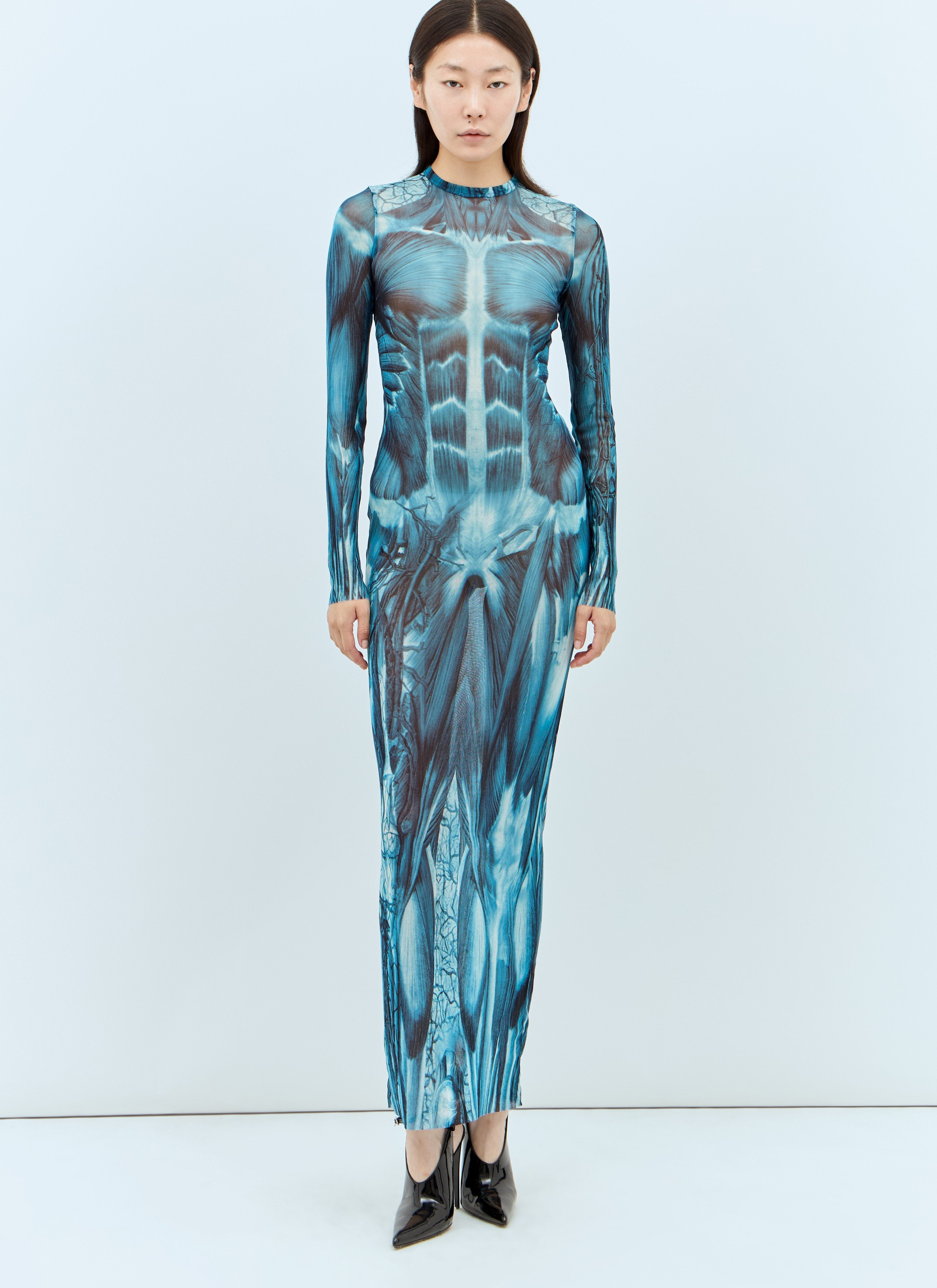 Jean Paul Gaultier Women Ecorche Mesh Maxi Dress - 1