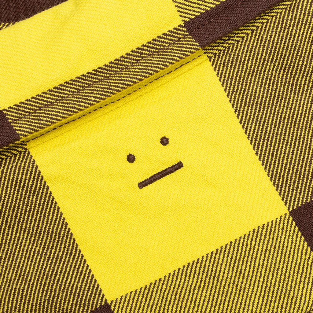CHECK PADDED OVERSHIRT - YELLOW/BROWN - 4