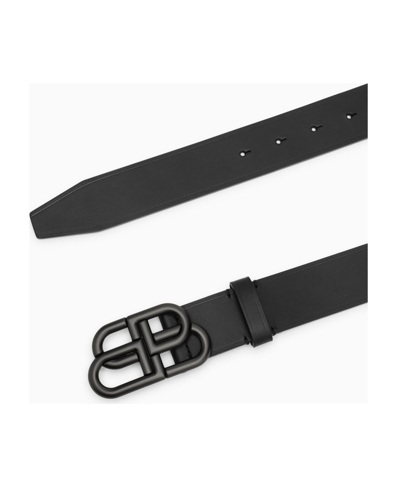 Black Leather Bb Belt - 2