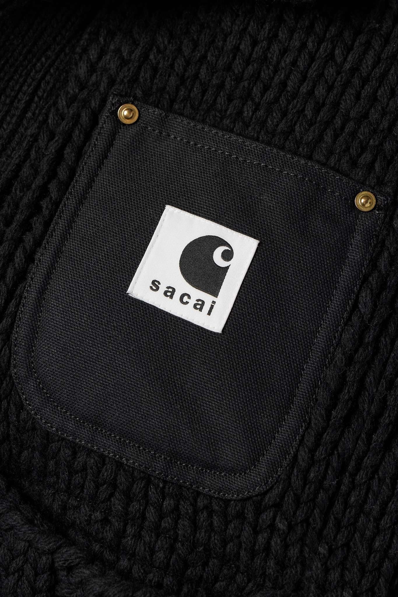 + Carhartt WIP cropped canvas-trimmed ribbed wool-blend jacket - 5