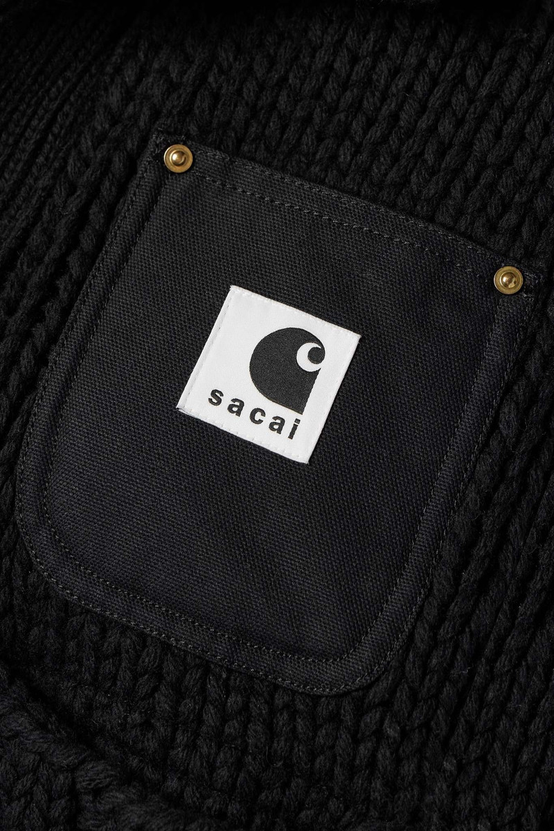 + Carhartt WIP cropped canvas-trimmed ribbed wool-blend jacket 5