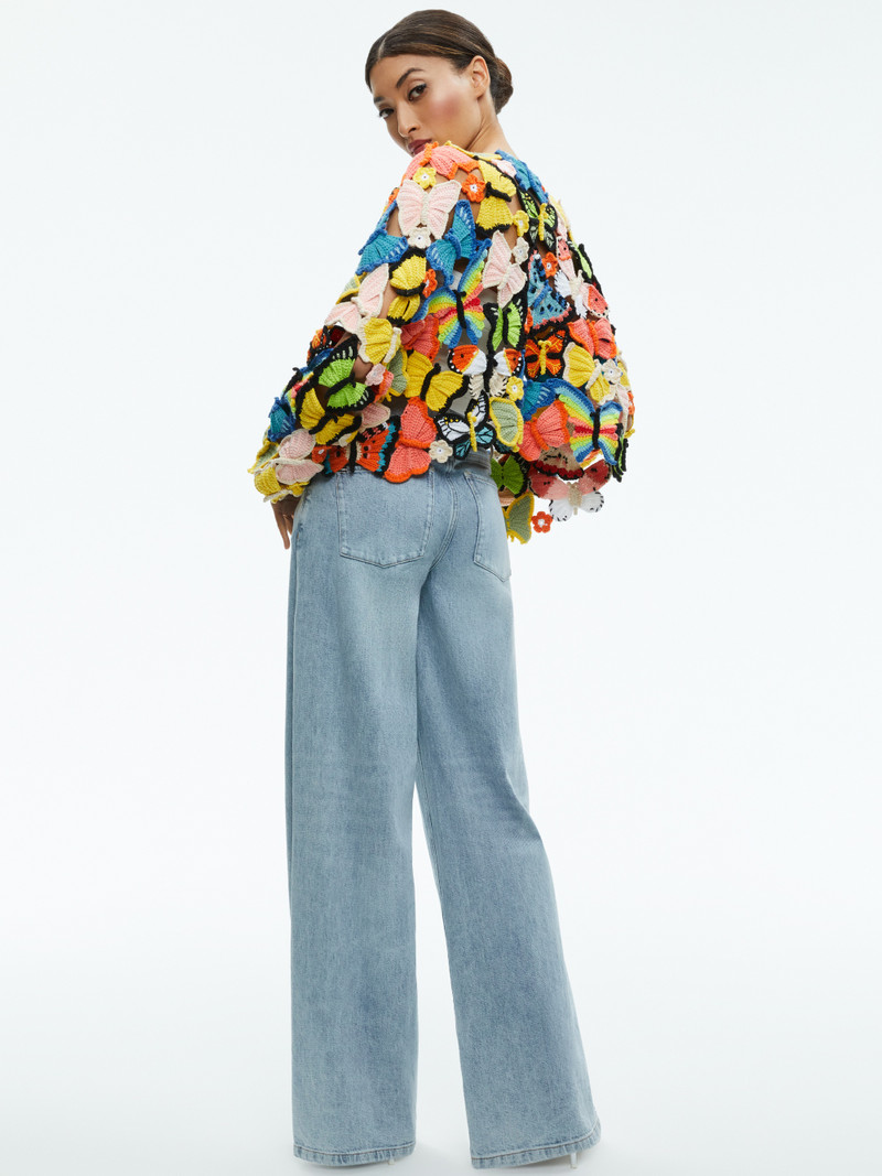 Alice + Olivia FAWN BUTTERFLY CROCHET JACKET outlook
