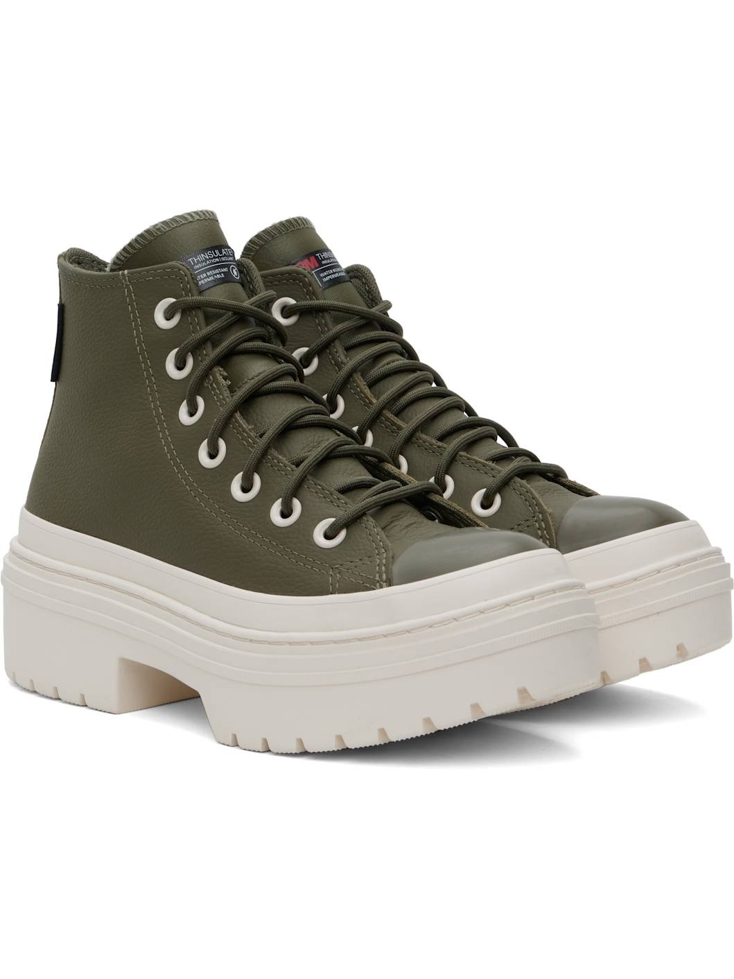 Green Chuck Taylor All Star Lugged Heel Platform Waterproof Sneakers - 4