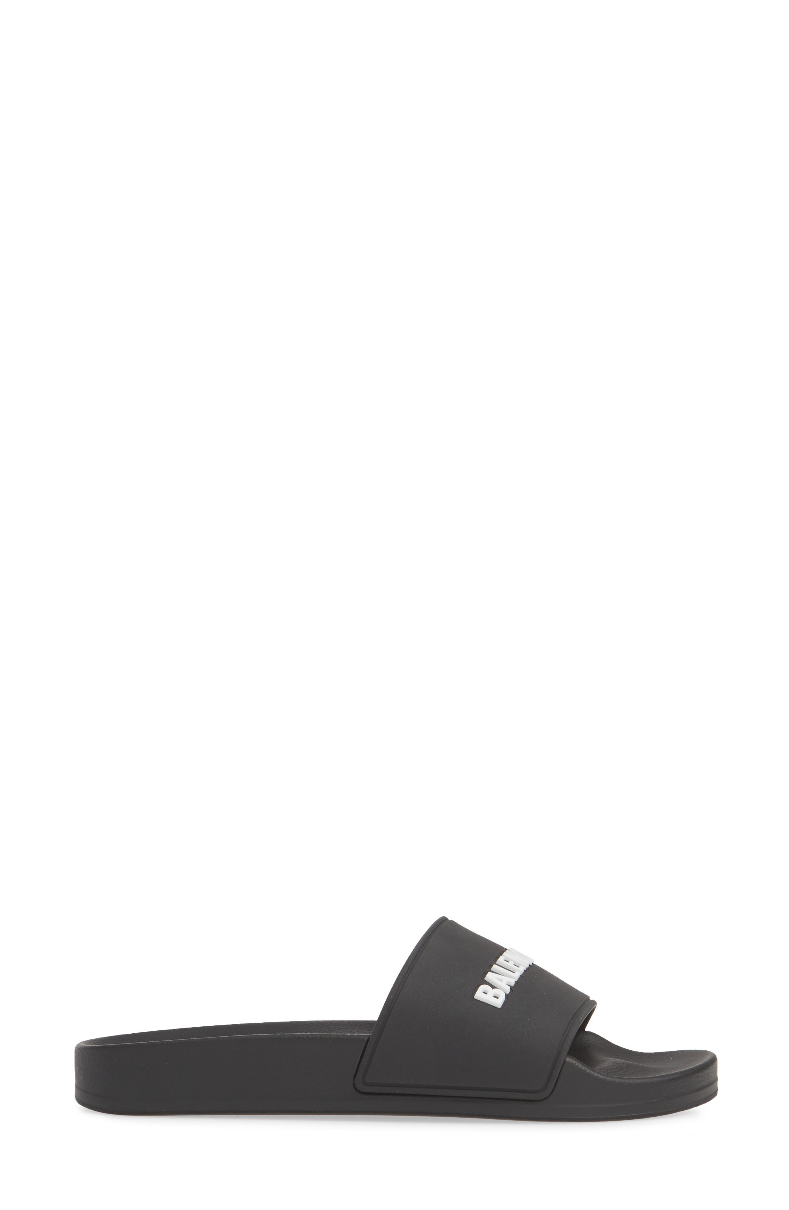 Balenciaga Logo Sport Slide in Black/white at Nordstrom - 3