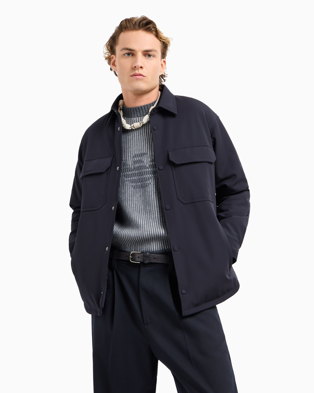 Soft nylon comfort-fit shirt jacket - 6