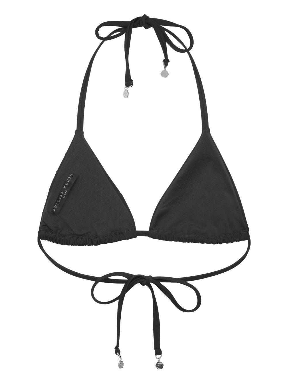 rhinestone-embellished triangle bikini top - 2