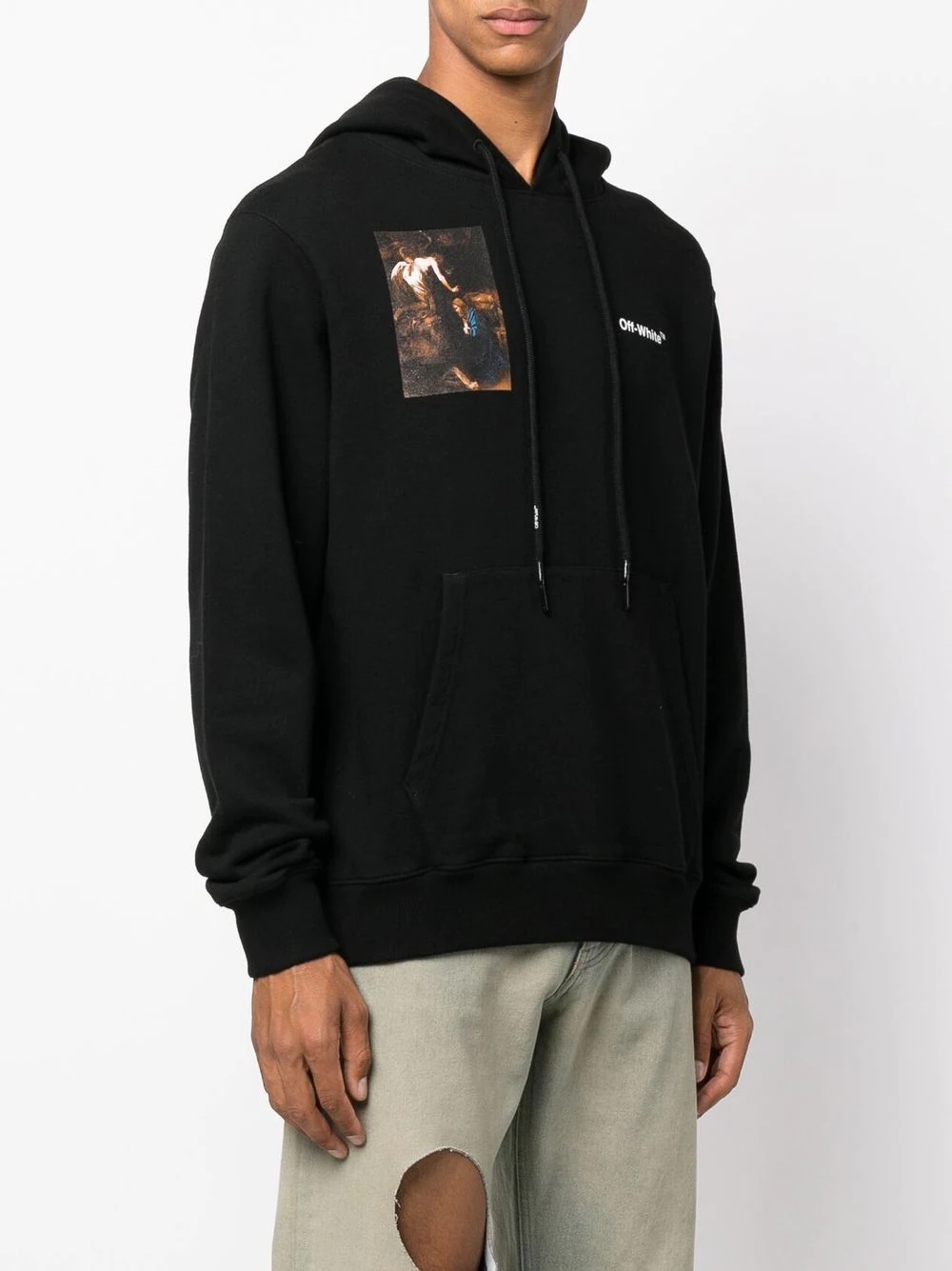 Caravaggio-print drawstring hoodie - 3