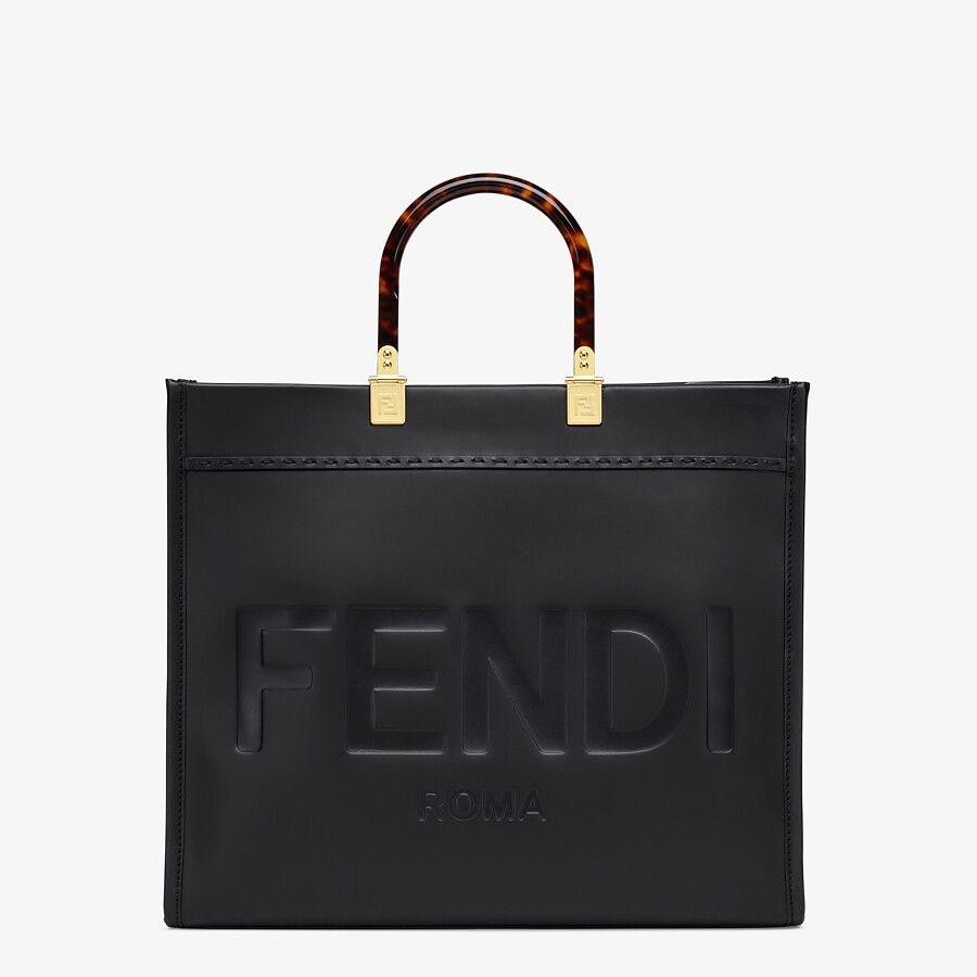 Black leather shopper - 1