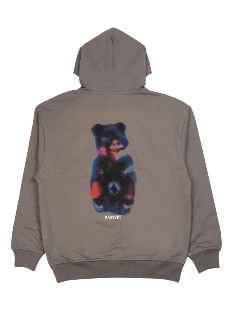 RASSVET bear-print hooded sweatshirt outlook