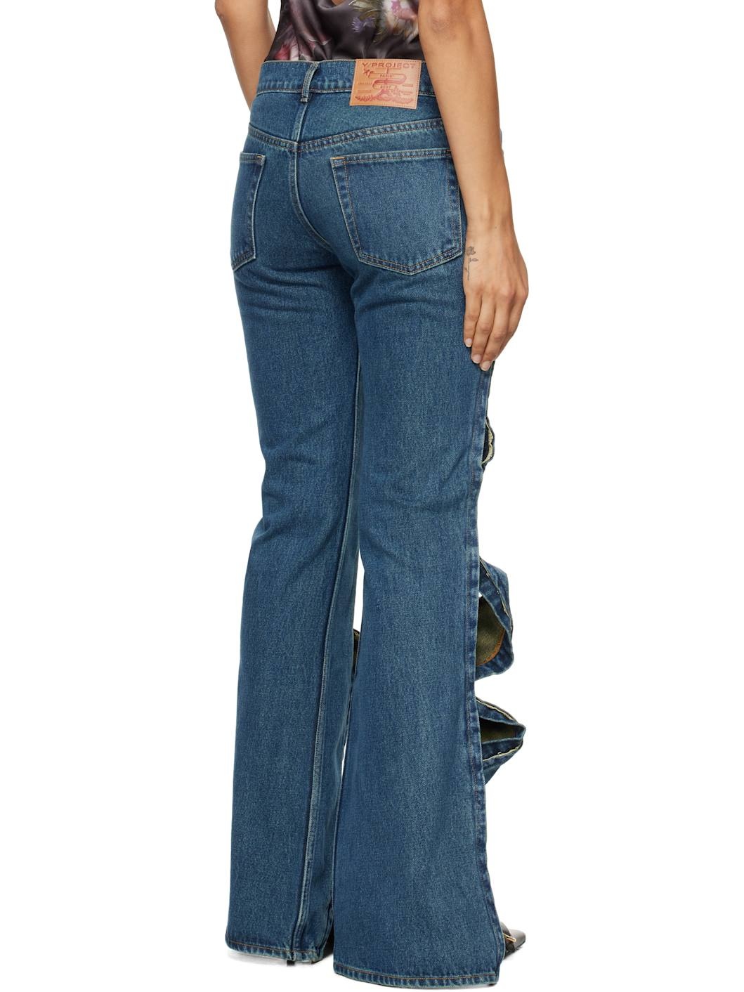 Blue Hook and Eye Slim Jeans - 3