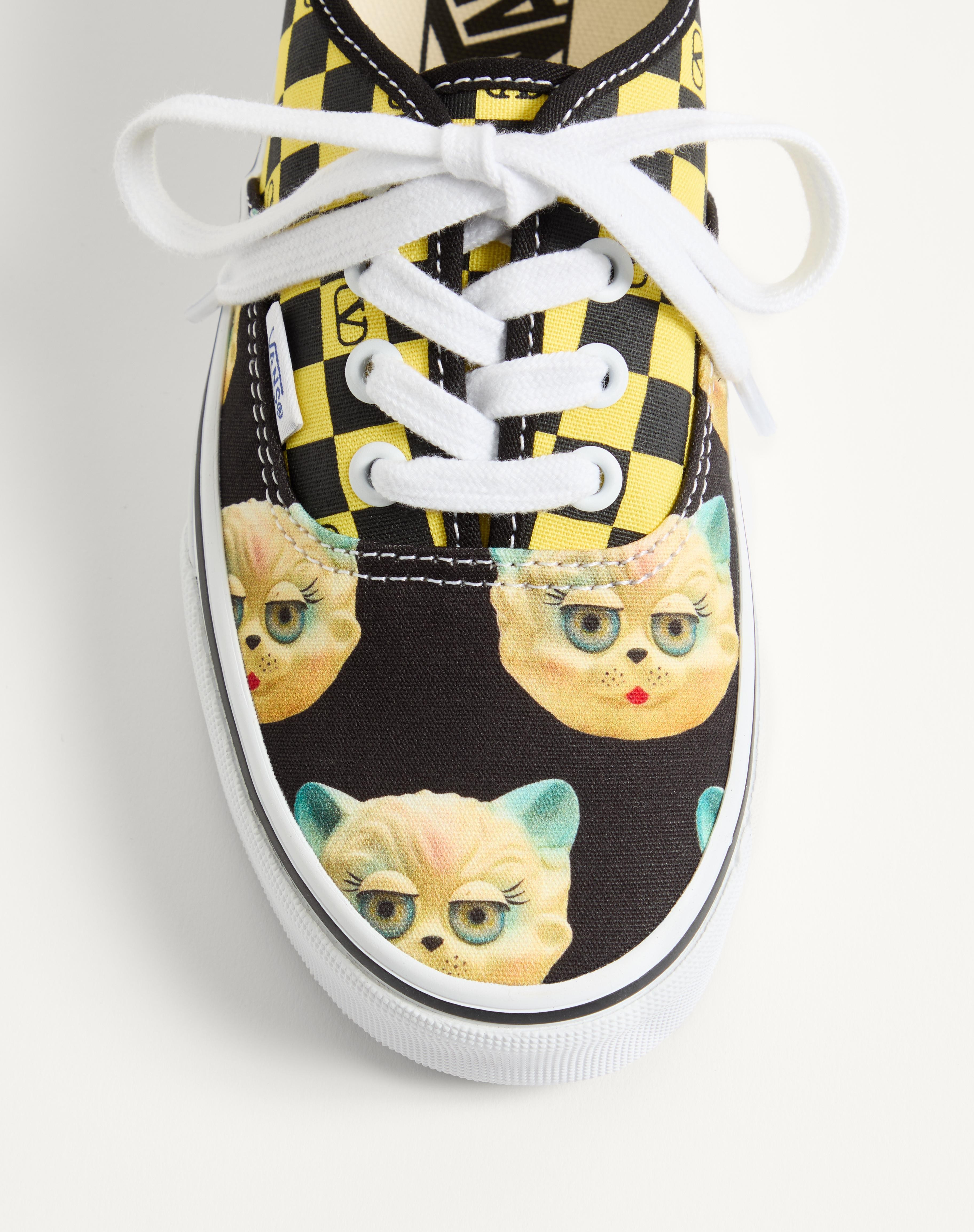 VALENTINO GARAVANI AND VANS LOW-TOP FABRIC TRAINER WITH VLOGO CHECKERBOARD PRINT AND LE CHAT DE LA M - 6