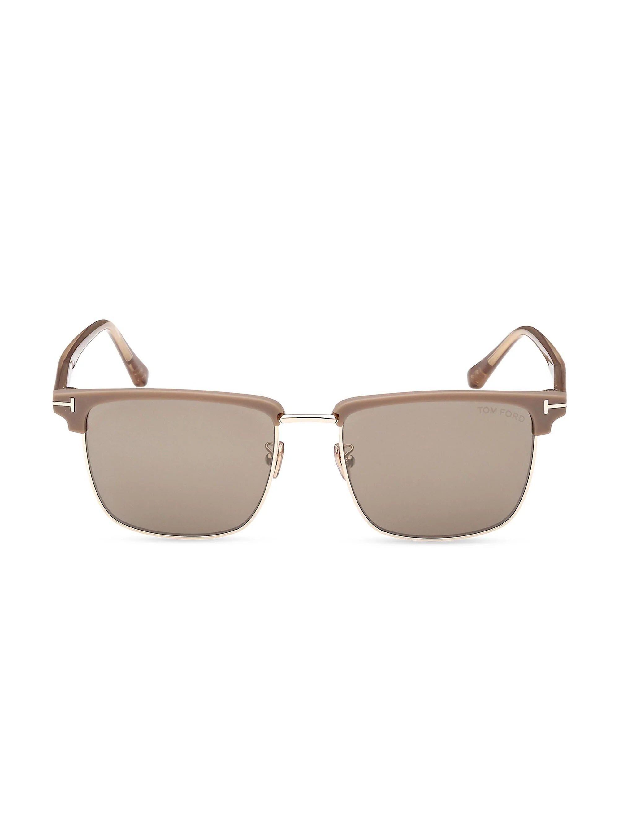 Men's 57MM Square Acetate Sunglasses - Pale Gold - 1