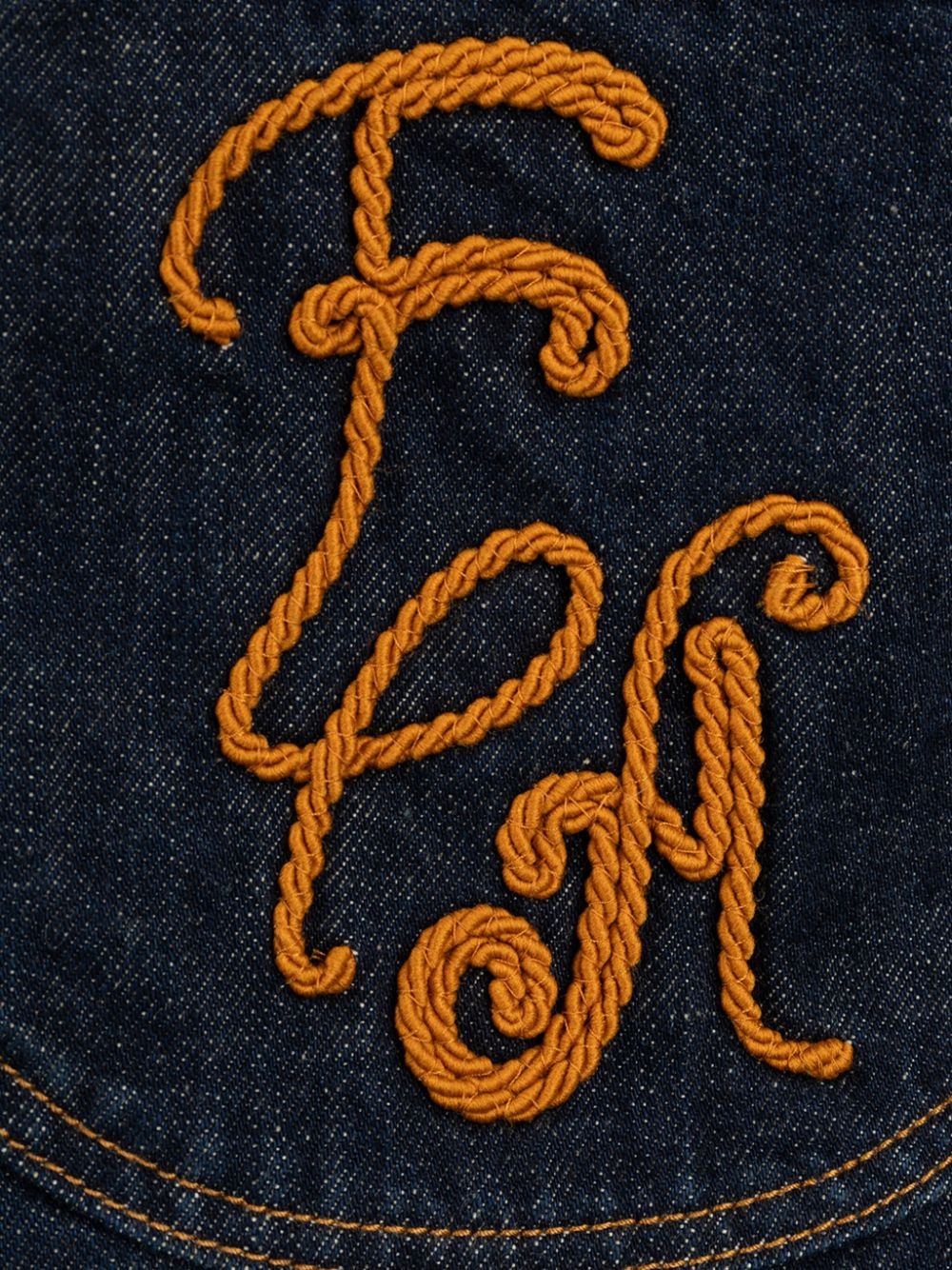 logo-embroidered denim jacket - 3