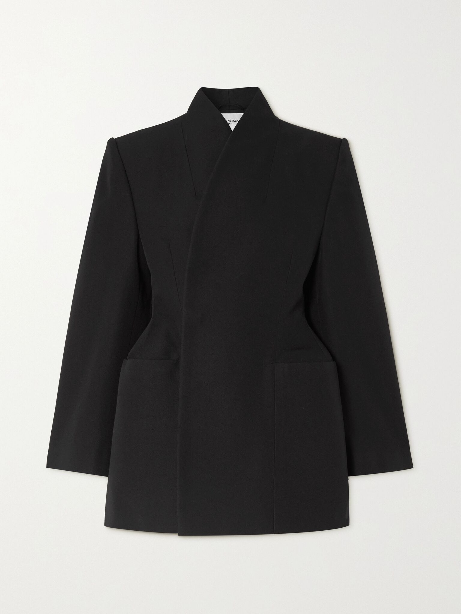 Hourglass wool-gabardine jacket Black - 1