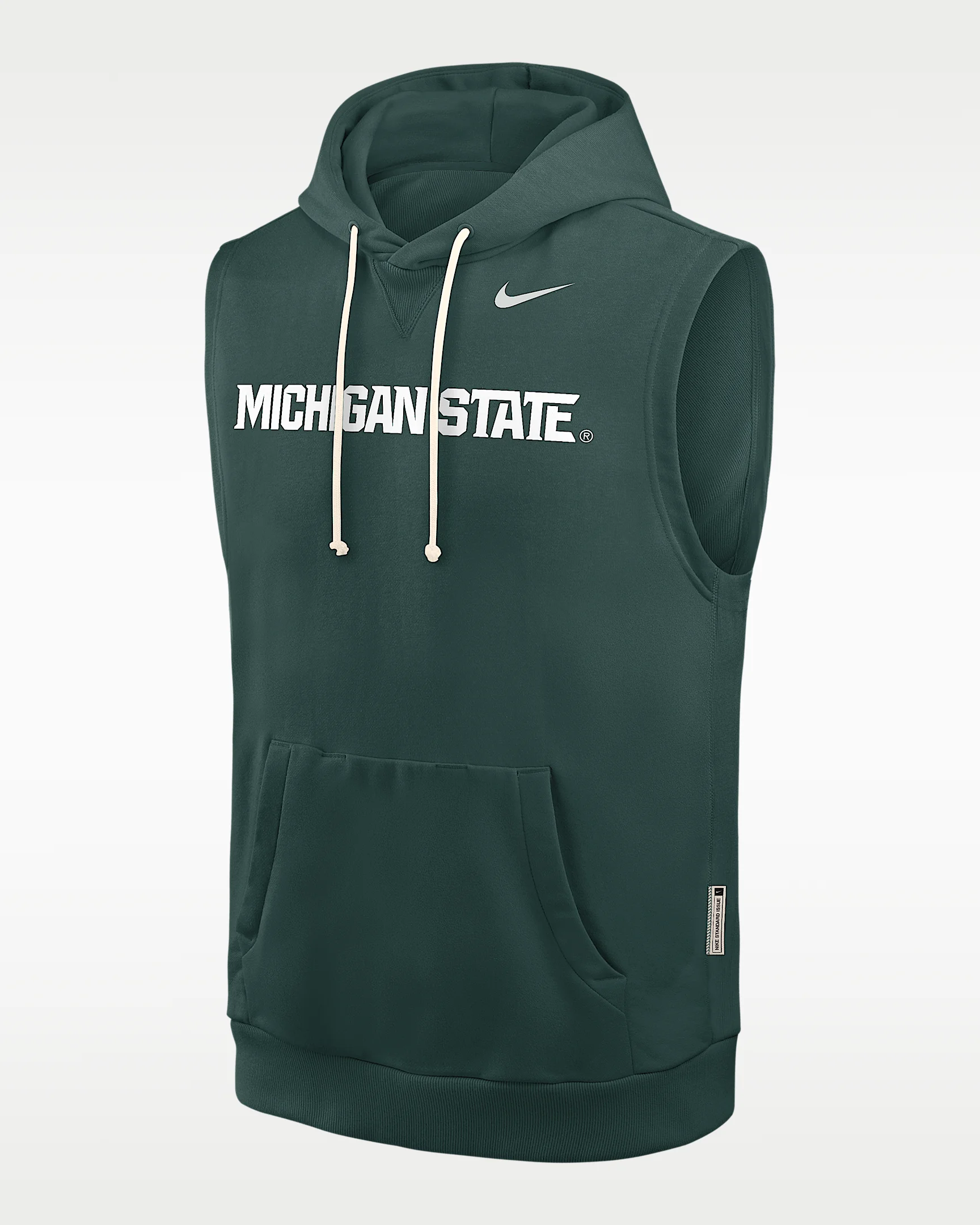 Michigan State Sideline Men's Nike Dri-FIT College Sleeveless Pullover Hoodie - 1