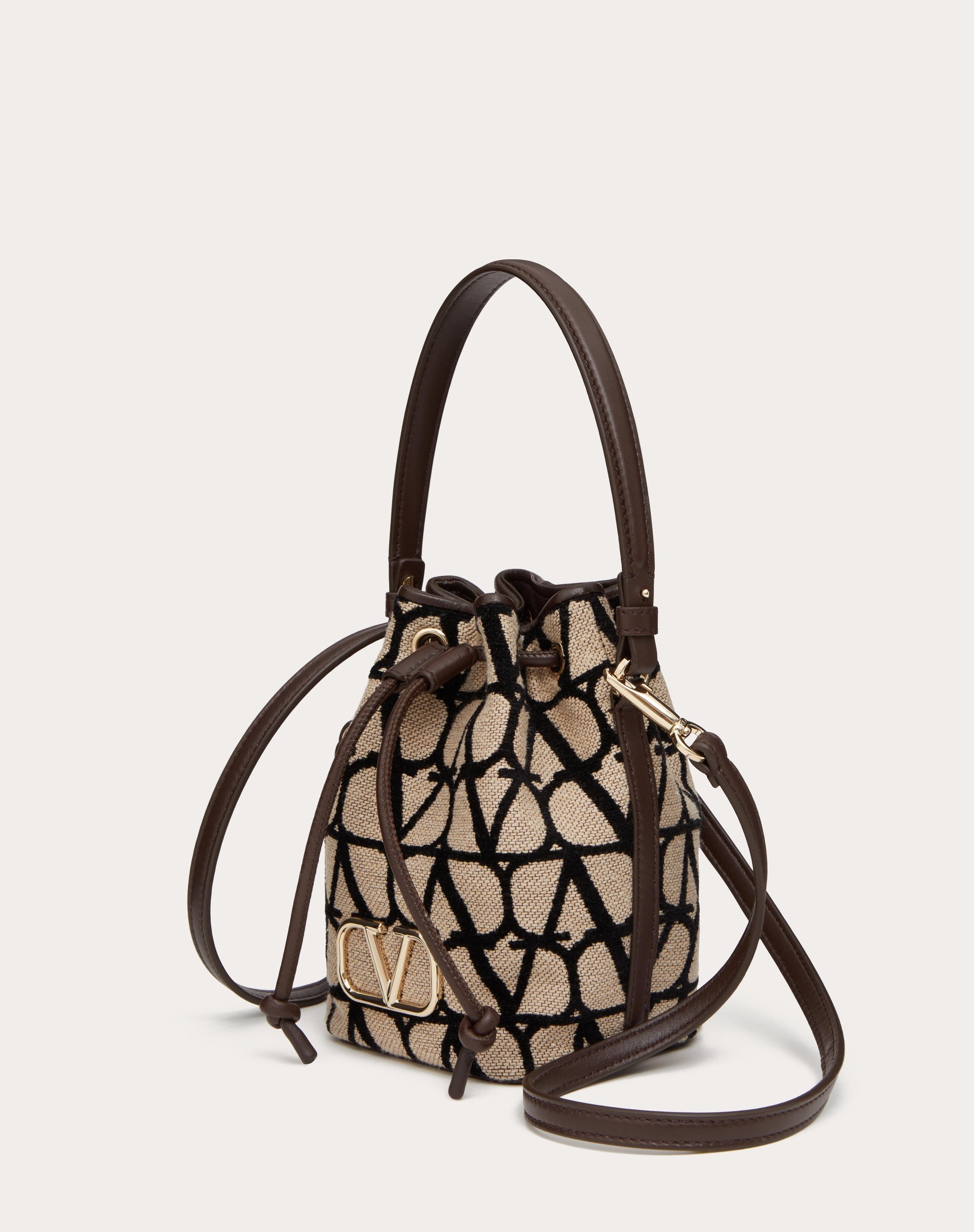 MINI VLOGO SIGNATURE BUCKET BAG IN TOILE ICONOGRAPHE - 6
