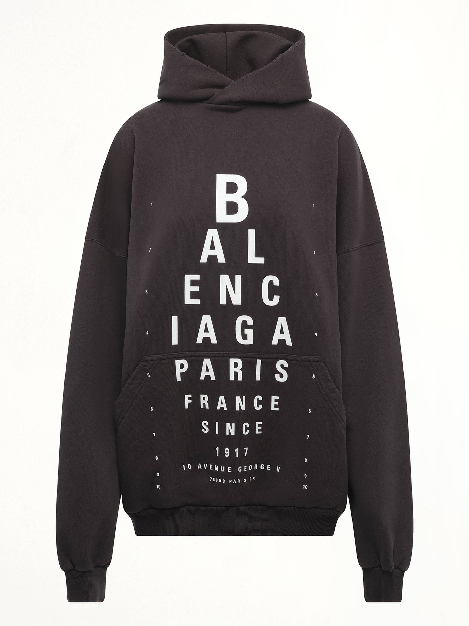 Eye-Test Large Fit Hoodie in Washed Black/White - 2