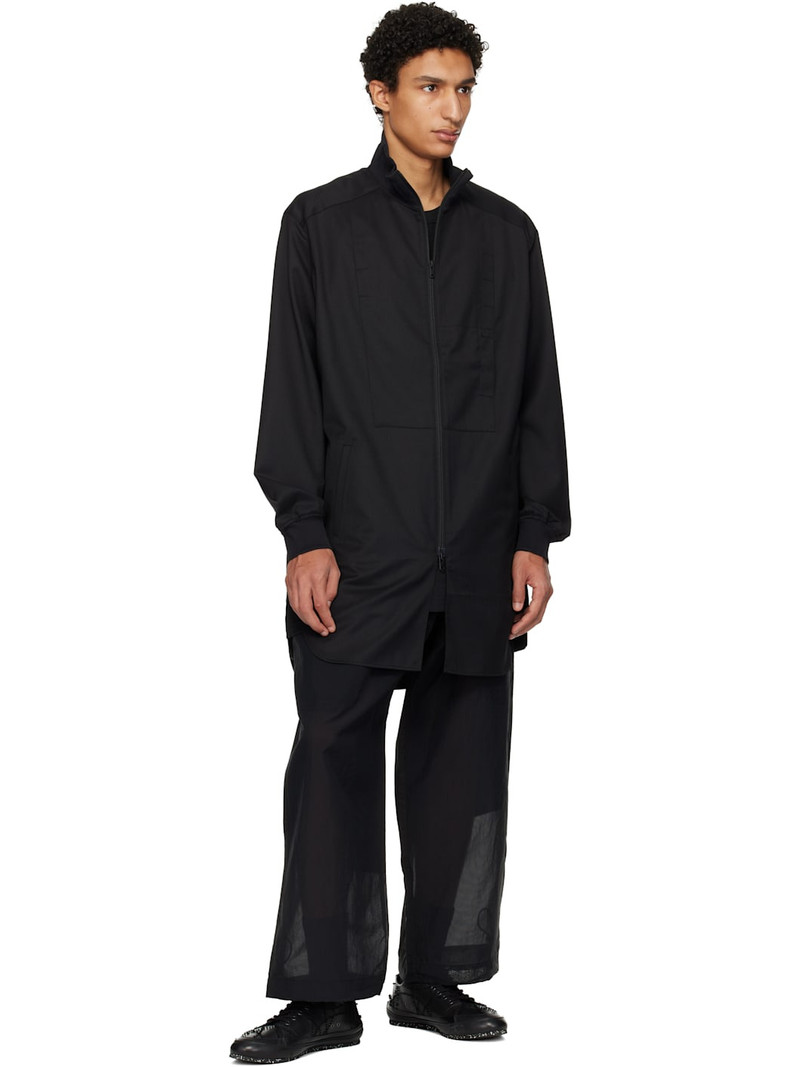 Y-3 Black Refined Wool Long Track Jacket outlook