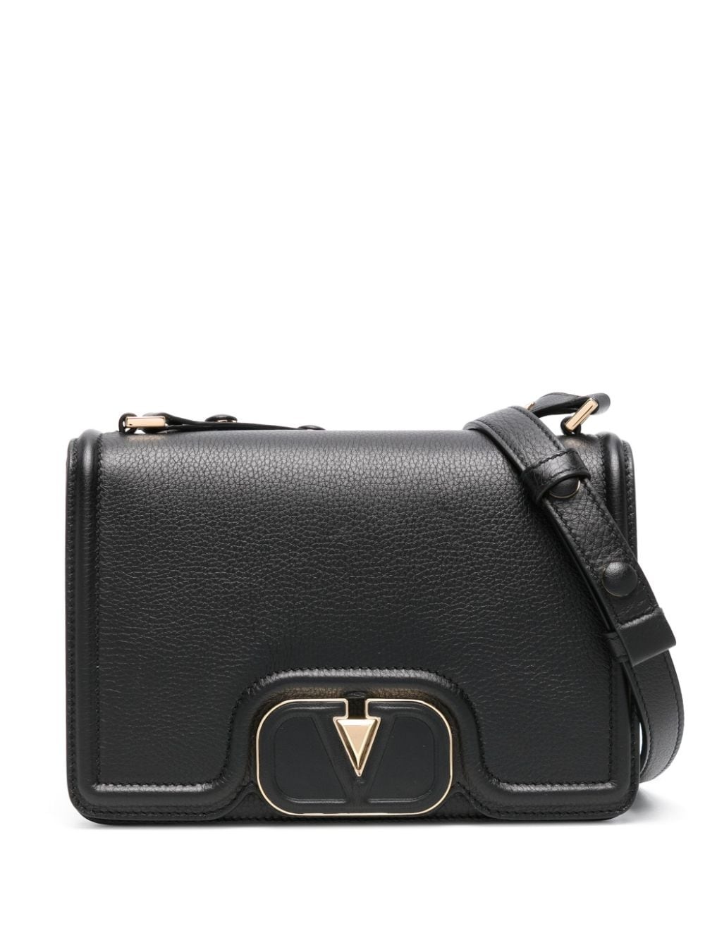 small VLogo leather shoulder bag - 1