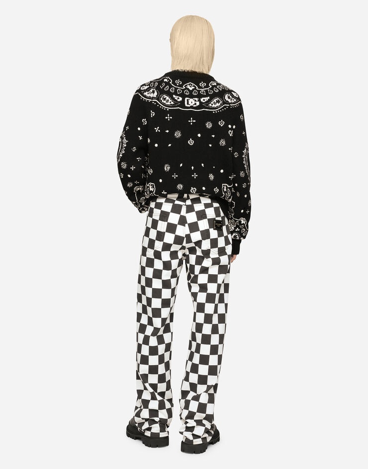Skinny stretch jeans with damier print - 3