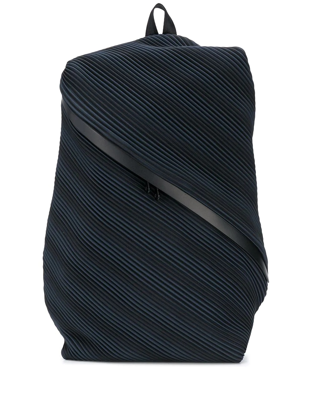 pleated diagonal zip backpack - 1