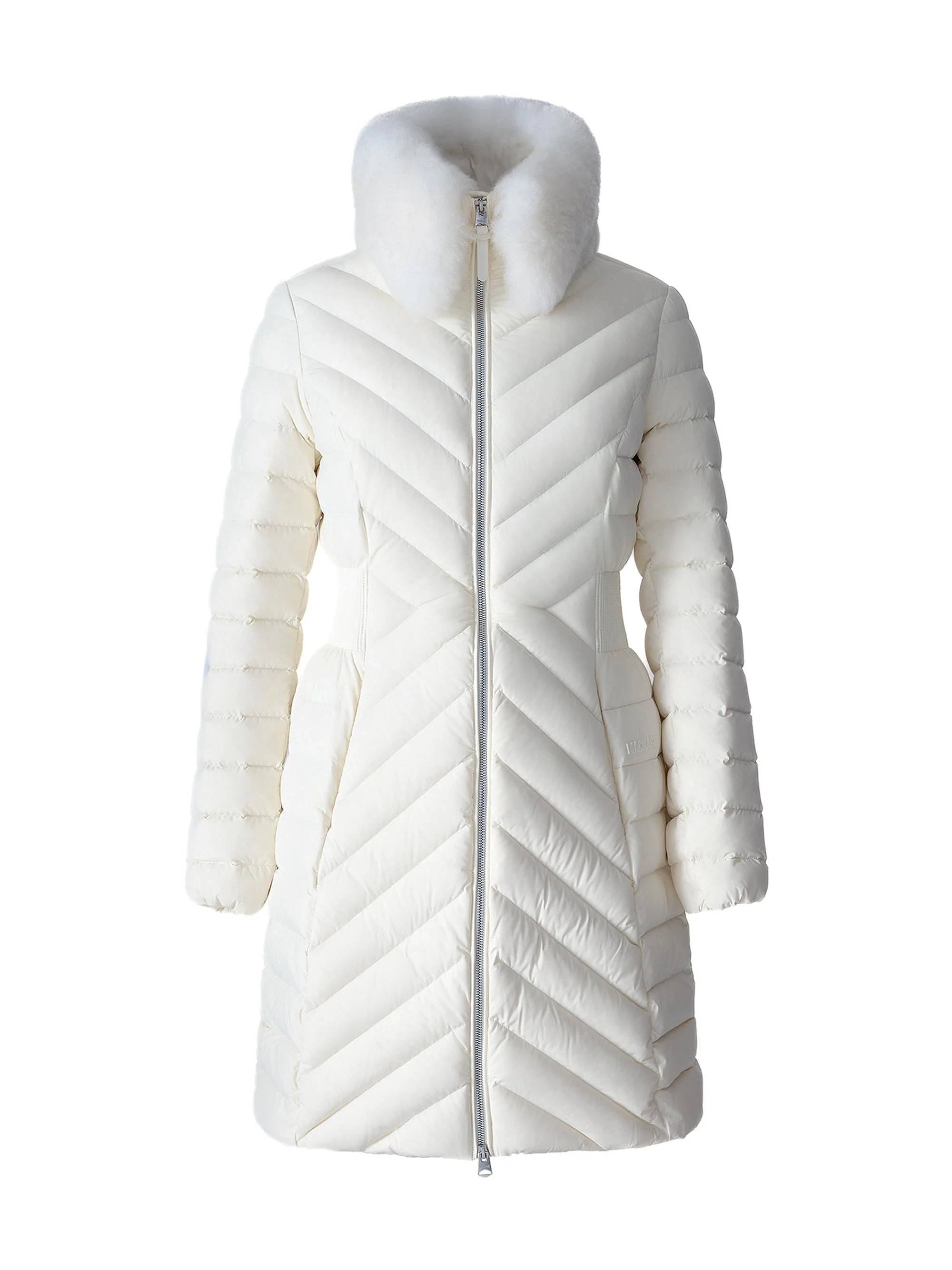 Women's Lyris Shearling-Trim Down Coat - Cream - 1
