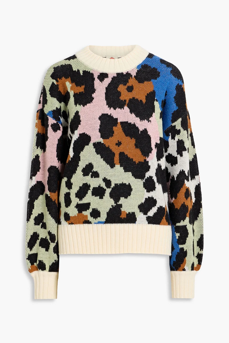 Leopard jacquard-knit sweater - 1