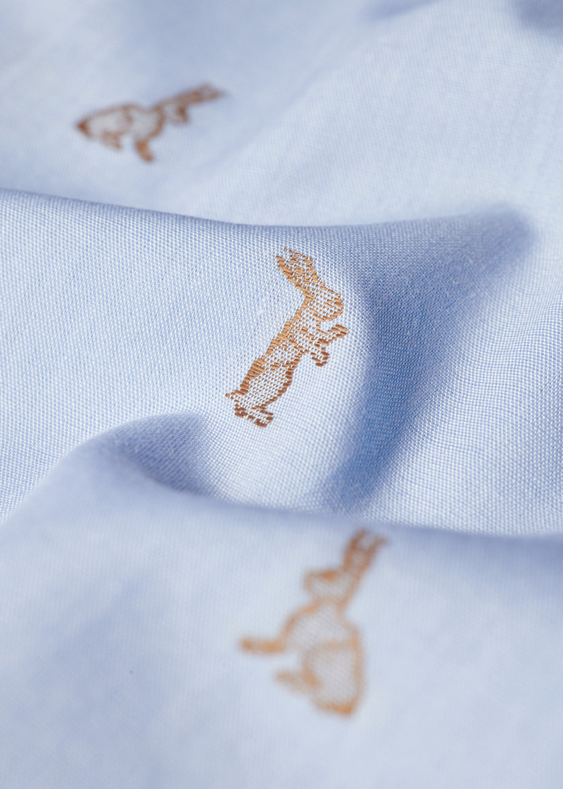 Paul Smith Pale Blue 'Little Rabbit' Fil Coupé Shirt outlook
