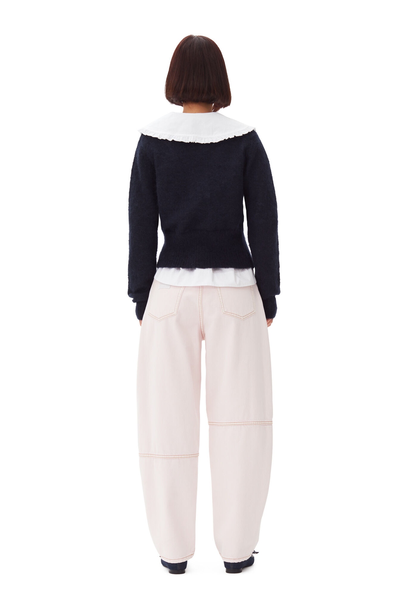 NAVY BLUE TIE STRING CARDIGAN - 3