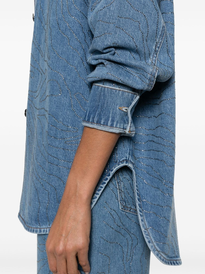 crystal-embellished denim shirt 5