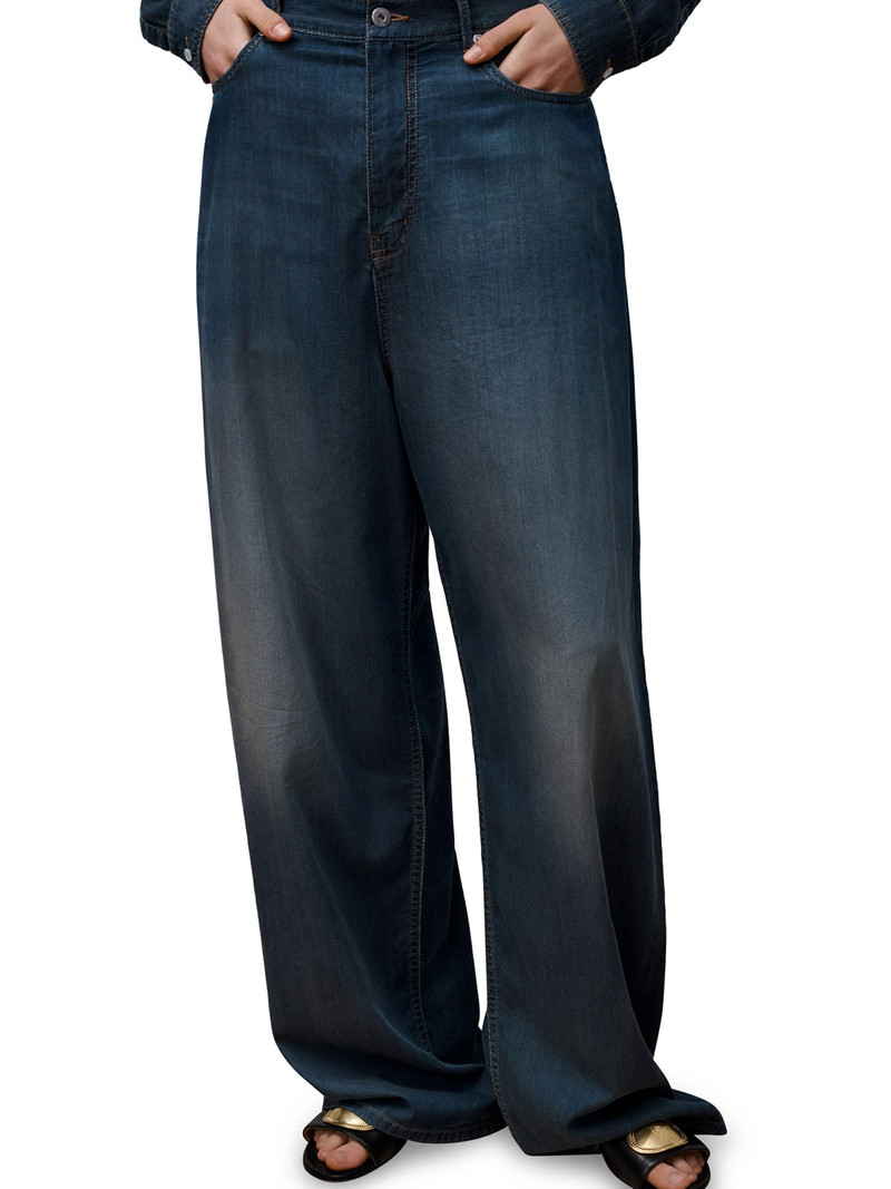REGULAR FIT JEANS IN BLUE STONEWASHED COTTON DENIM 3
