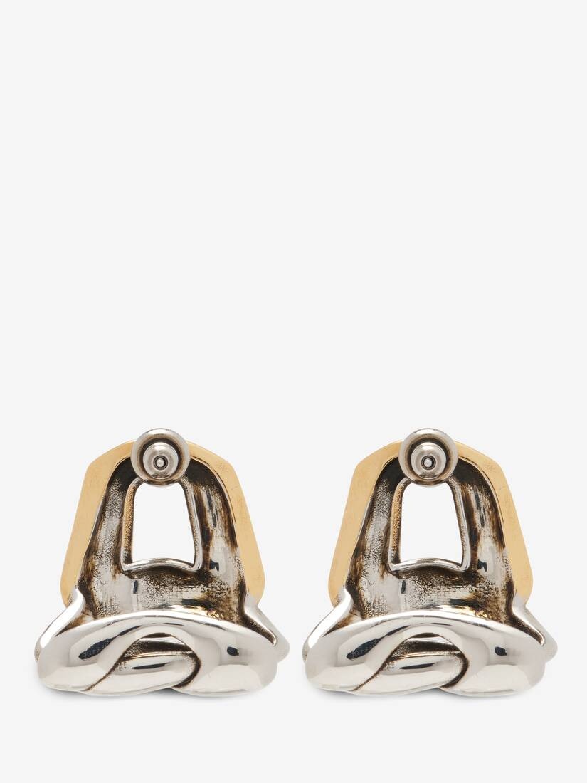 Women's Chain Earrings in Antique Silver/gold - 4