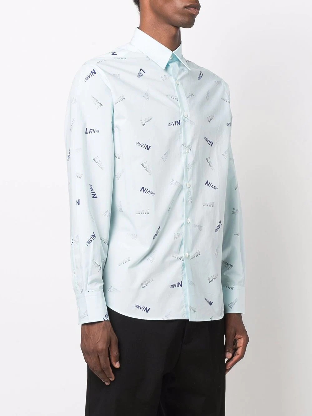 logo-print poplin shirt - 3