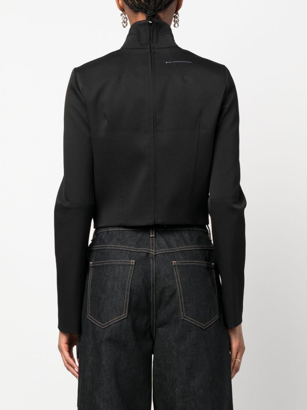 cropped high neck blouse - 4