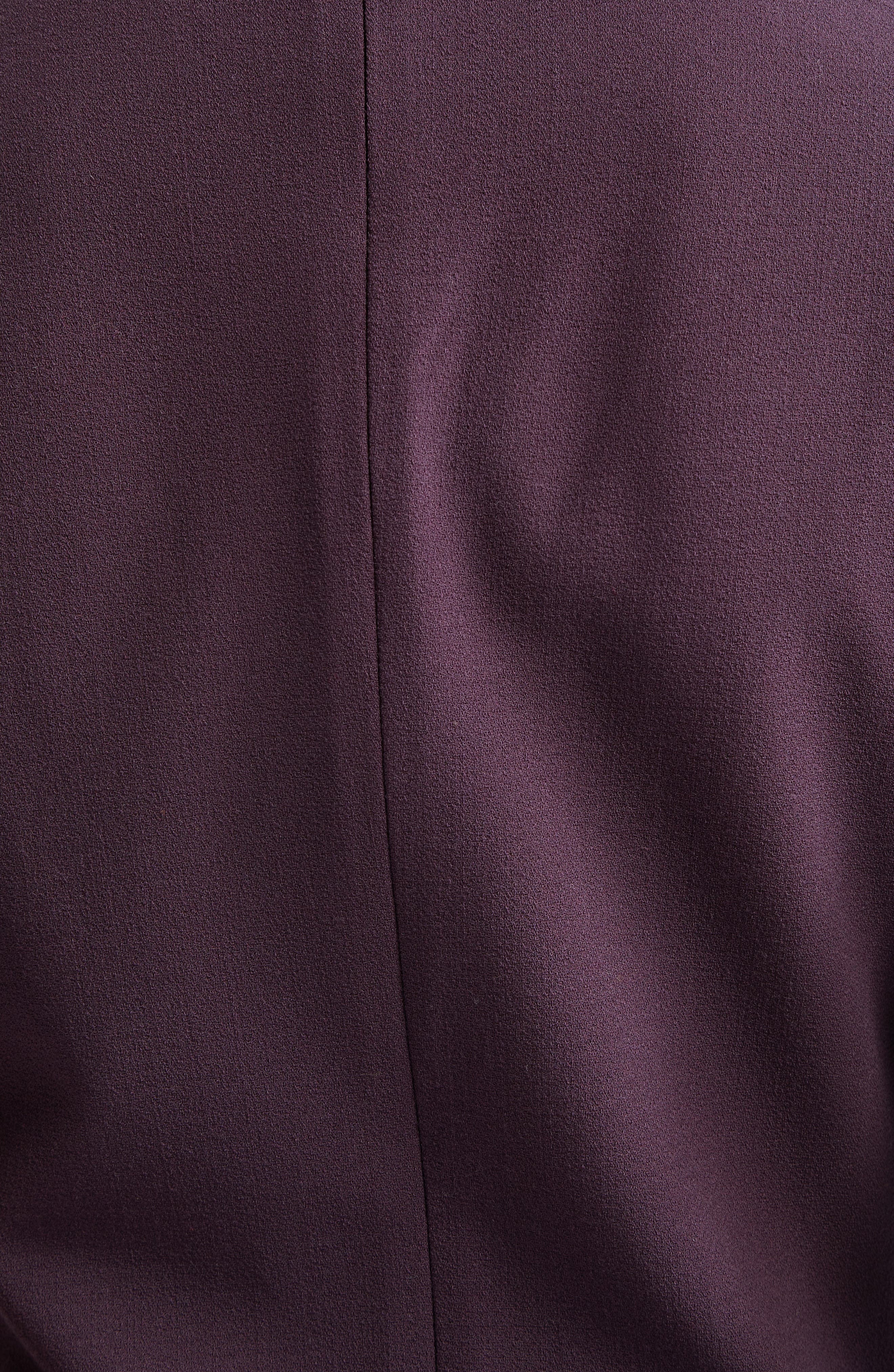 Victoria Beckham Gathered Wool Blend Crepe Midi Dress in Fig at Nordstrom - 6