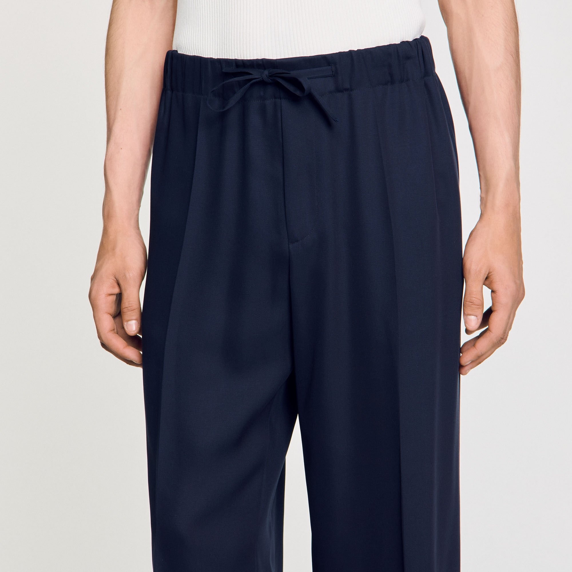 ELASTICATED WIDE-LEG TROUSERS - 3