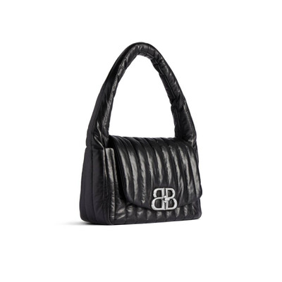 BALENCIAGA Women's Monaco Small Sling Bag Quilted  in Black outlook