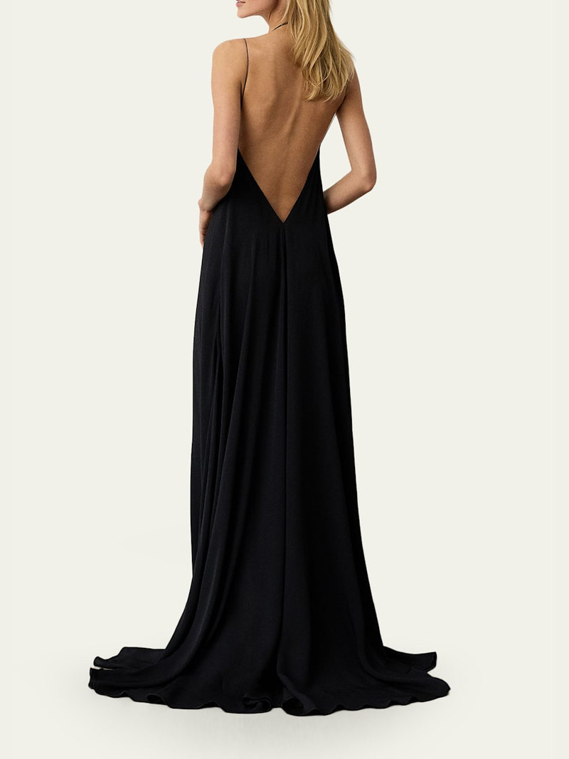 Sleeveless Chain-Strap Backless Gown 3