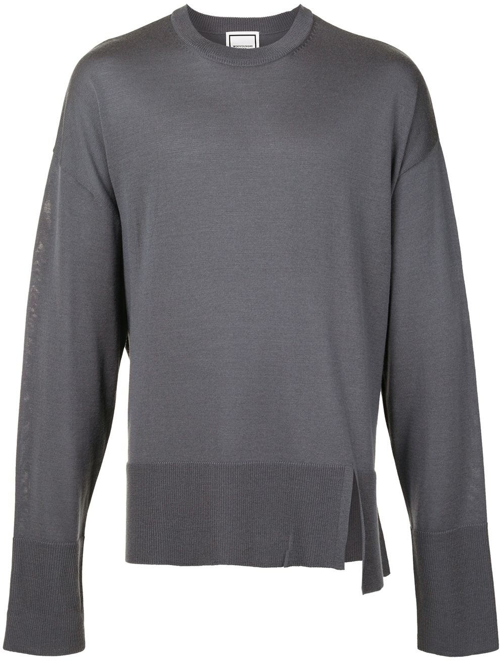 slit detail crew neck jumper - 1