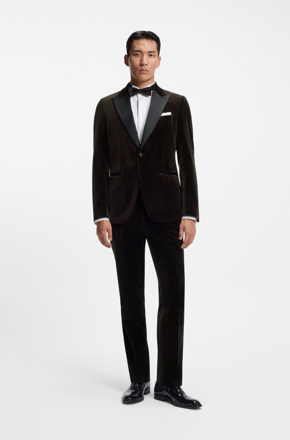 SLIM-FIT TUXEDO JACKET IN COTTON VELVET - 3